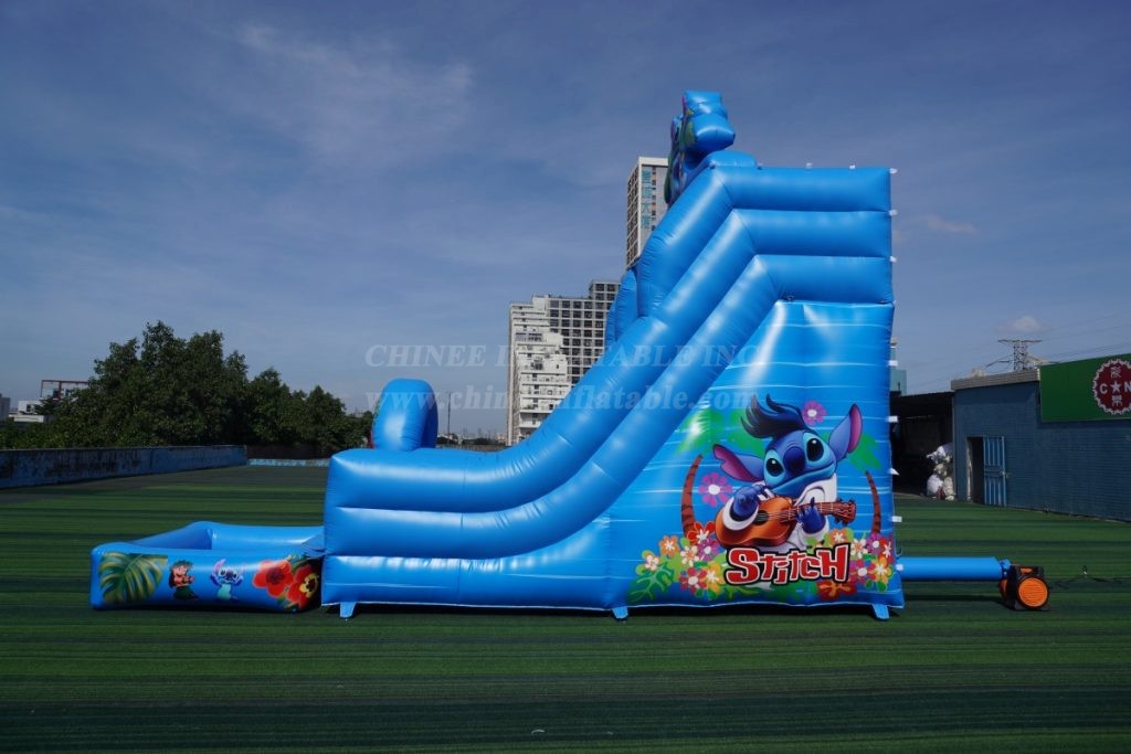 T8-8466B  Lilo & Stitch Inflatable Water Slide with Splash Pool