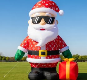C1-417 Papai Noel Inflável usando marca da moda e óculos de sol
