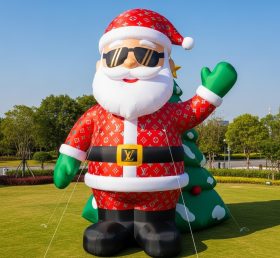 C1-415 Papai Noel inflável usando marca da moda e óculos de sol