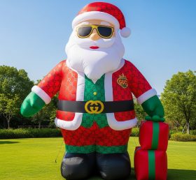 C1-416 Papai Noel inflável usando marca da moda e óculos de sol