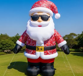 C1-424 Papai Noel inflável usando marca da moda e óculos de sol