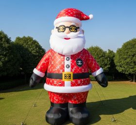 C1-421 Papai Noel inflável usando marca da moda e óculos de sol