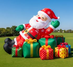 C1-466 Papai Noel inflável deitado dentro de um presente