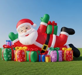 C1-465 Papai Noel inflável deitado dentro de um presente
