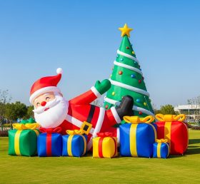 C1-469 Papai Noel inflável deitado dentro de um presente