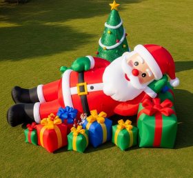C1-468 Papai Noel inflável deitado dentro de um presente