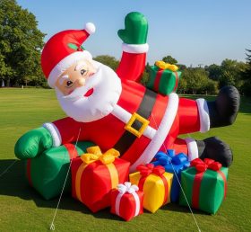 C1-473 Papai Noel inflável deitado dentro de um presente