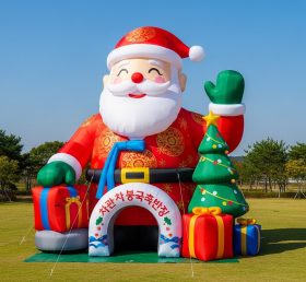 C1-475 Papai Noel inflável vestido com traje tradicional coreano