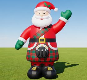 C1-500 Papai Noel inflável com traje tradicional escocês