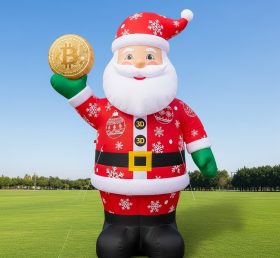 C1-514 Papai Noel inflável segurando Bitcoin
