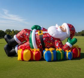 C1-519 Papai Noel inflável estilo hip-hop deitado ao lado dos presentes