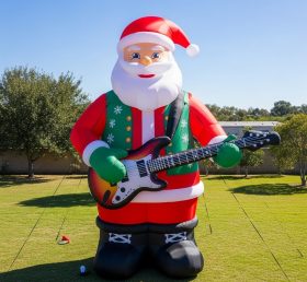 C1-559 Papai Noel inflável segurando uma guitarra elétrica