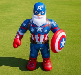 C1-561 Papai Noel inflável estilo Capitão América