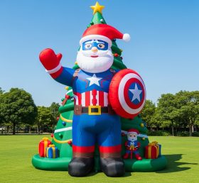 C1-563 Papai Noel inflável estilo Capitão América