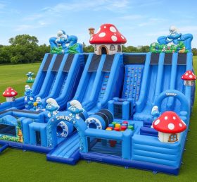 T6-6288 Cidade Divertida Inflável Tema dos Smurfs