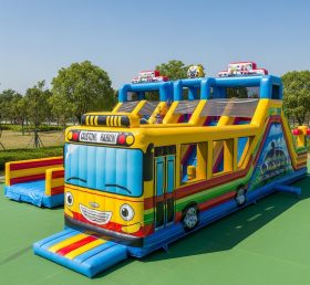 T6-6303 Playground Inflável com Tema de Ônibus