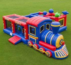 T6-6320 Parque Infantil Insuflável com Tema de Trem