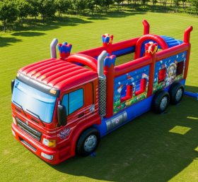 T6-6322 Parque Infantil Inflável com Tema de Caminhões Monstro