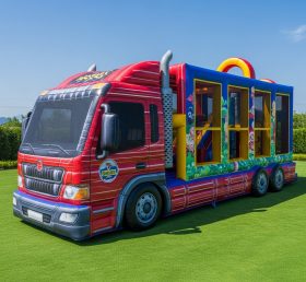 T6-6323 Parque Infantil Inflável com Tema de Caminhões Monstro