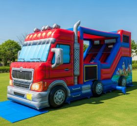 T6-6325 Parque Infantil Inflável com Tema de Caminhões Monstro