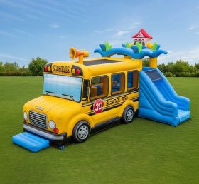 T6-6328 Playground Inflável com Tema de Ônibus