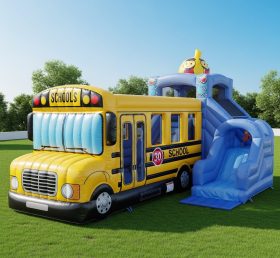 T6-6329 Playground Inflável com Tema de Ônibus