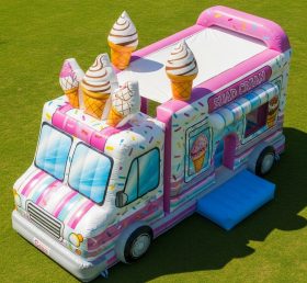 T6-6332 Parque Infantil Inflável com Tema de Caminhões de Comida
