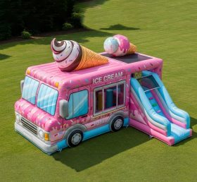 T6-6333 Playground Inflável com Tema de Food Trucks