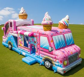 T6-6334 Parque Infantil Insuflável com Tema de Food Trucks