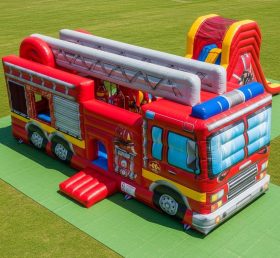 T6-6354 Playground Inflável com Tema de Caminhão de Bombeiros