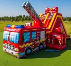 T6-6357 Playground Inflável com Tema de Caminhão de Bombeiros