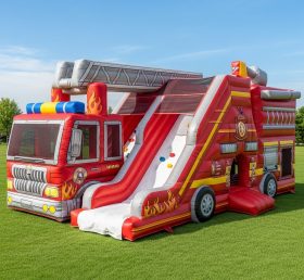 T6-6358 Playground Inflável com Tema de Caminhão de Bombeiros