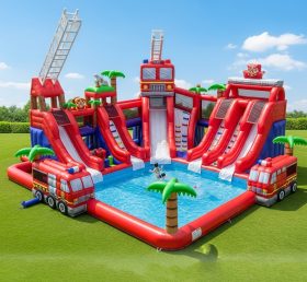 Pool3-279 Parque Aquático com Tema de Caminhão de Bombeiros