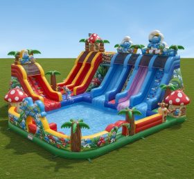 Pool3-403 Parque Aquático com Tema dos Smurfs