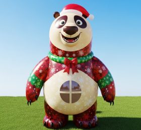 C1-735 Panda de Natal Inflável Desenho Animado