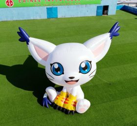 Cartoon3-054 Personagem Inflável de Desenhos Animados Gato Branco Digimon