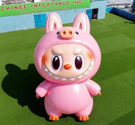 Cartoon3-209 Personagem Fofo de Porquinho Rosa Labubu da Pop Mart Inflável de Desenhos Animados