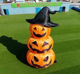 Cartoon3-225 Abóbora de Halloween Empilhada com Chapéu de Bruxa Modelo Inflável