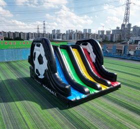 T8-7506 Escorregador Inflável de Quatro Pistas Futebol Arco-Íris
