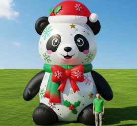 Cartoon3-614 Panda de Natal Inflável de Desenhos Animados
