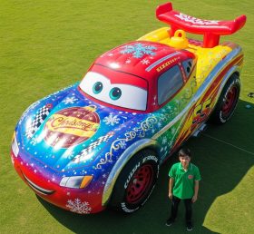 Cartoon3-626 Carro de Corrida de Natal Inflável de Desenhos Animados