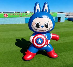 Cartoon3-719 Pop Mart Labubu Tema Capitão América Infláveis de Desenhos Animados