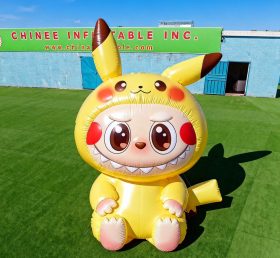 Cartoon3-736 Pop Mart Labubu Pokémon Pikachu Infláveis de Desenhos Animados