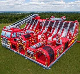 GF2-396 Parque Inflável com Tema de Caminhão de Bombeiros