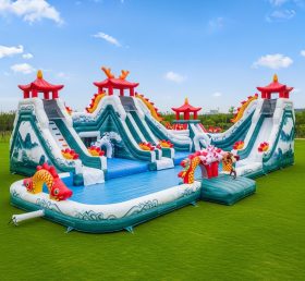 Pool3-442 Parque Aquático de Piscina com Tema Estilo Chinês