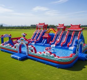 Pool3-443 Parque Aquático com Tema Estilo Chinês