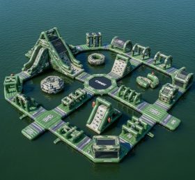 S507 Parque Aquático Inflável com Tema Estilo Militar