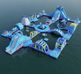 S554 Parque Aquático Inflável Tema de Tubarão