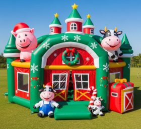 T2-8622 Castelos Infláveis com Tema de Fazenda de Natal