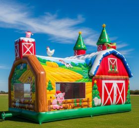 T2-8623 Castelo Inflável Celeiro de Fazenda Tema de Natal